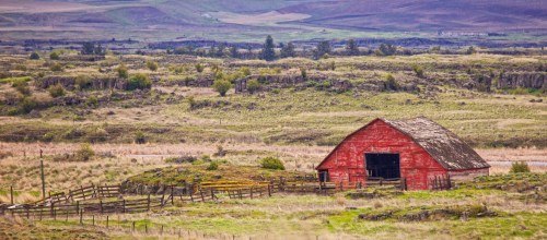 Old Red Barn and Corral by Gary Hamburgh - All Rights Reserved