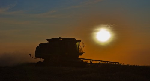 Combine Silhouette at Sunset - Copyright Gary Hamburgh 2009 - All Rights Reserved